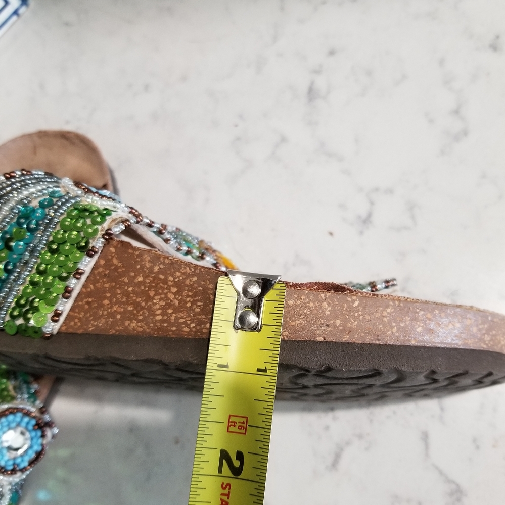 👡 LEATHER BEADED SANDALS - Picture 8 of 9